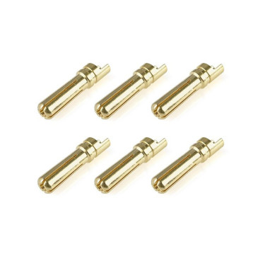 Prise male 4.0mm, solid type, plaqué or (x6 pcs) - CORALLY C-50152