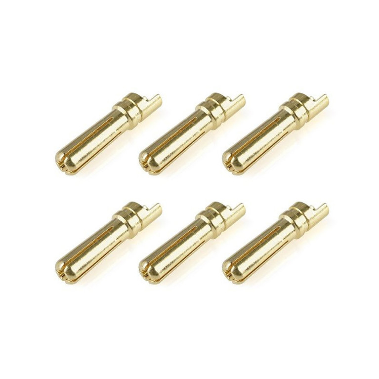 Prise male 4.0mm, solid type, plaqué or (x6 pcs) - CORALLY C-50152
