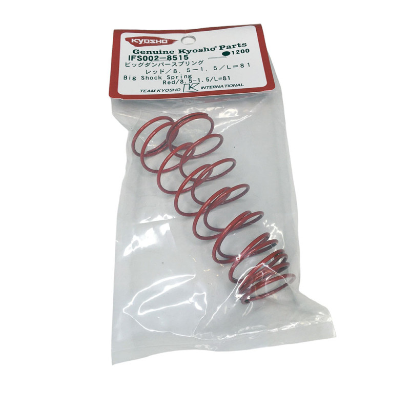 2 Ressorts Big Shock S, 8.5x1.5, Rouge (IFW607-8515) - Kyosho IFS002-8515