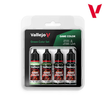 Set Vert, Peintures Acryliques, 4 x 18 ml - VALLEJO 72384