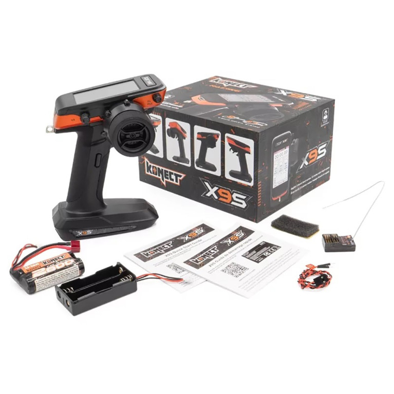 Radiocommande X9S avec récepteur 9 voies, 2.4GHz - Konect KN-X9S