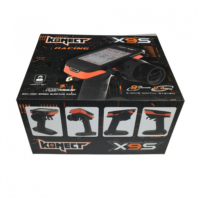 Radiocommande X9S avec récepteur 9 voies, 2.4GHz - Konect KN-X9S