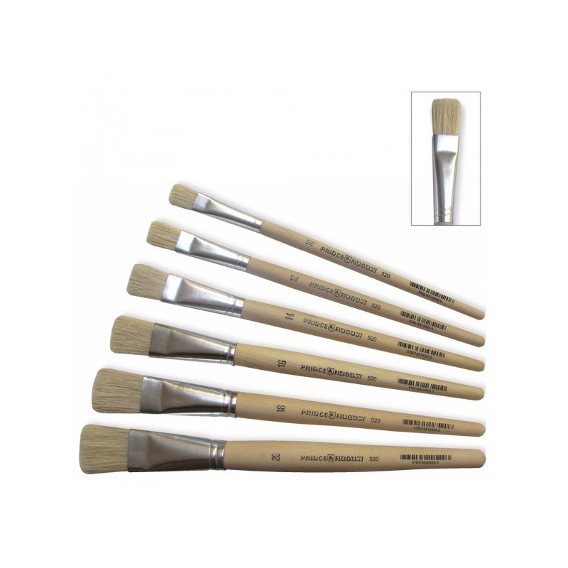 Brosse plate soie de porc N°12, 12/520 - PRINCE AUGUST