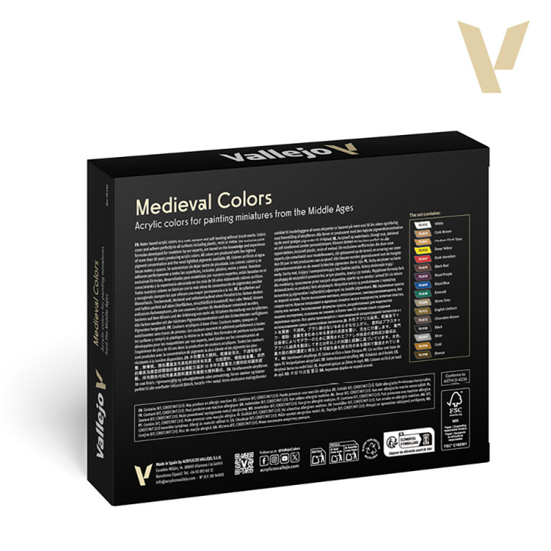 Medieval Colors 16x18ml - Figure Color Series - VALLEJO 70.142