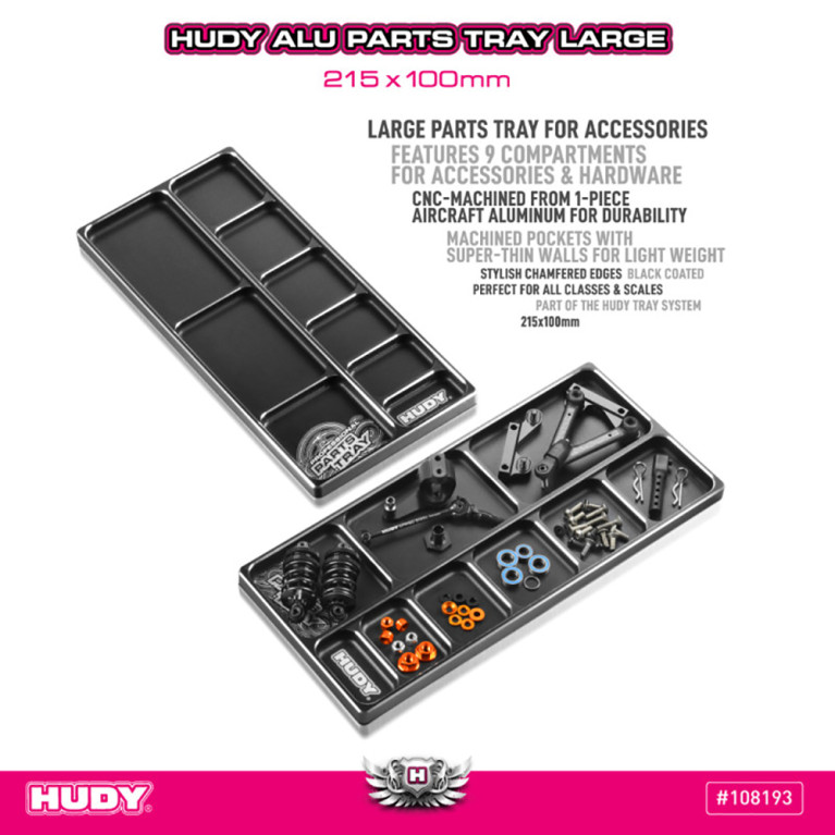 Plateau aluminium large 215x100mm - HUDY 108193