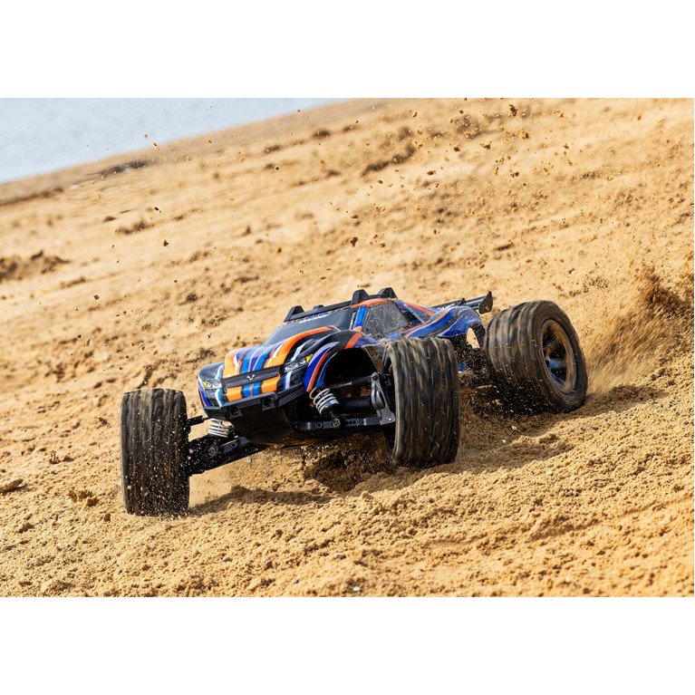 Stadium Truck Rustler 4x4 HD VXL 3S TSM, RTR, Orange - TRAXXAS 67376-4 - 1/10
