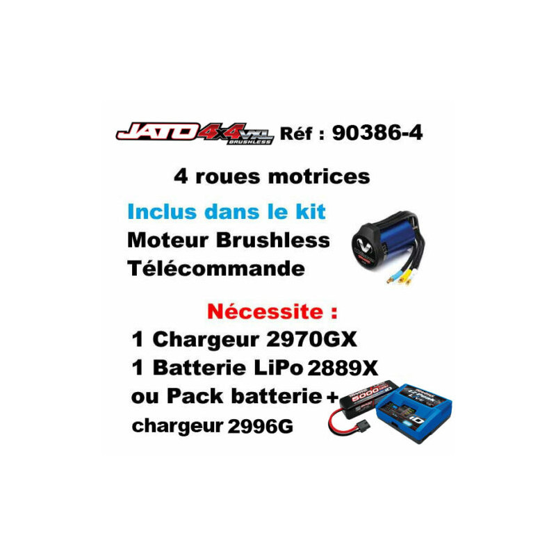Buggy Jato 4x4 VXL 4S, RTR, 4WD, Bleu - TRAXXAS 90386-4 - 1/8