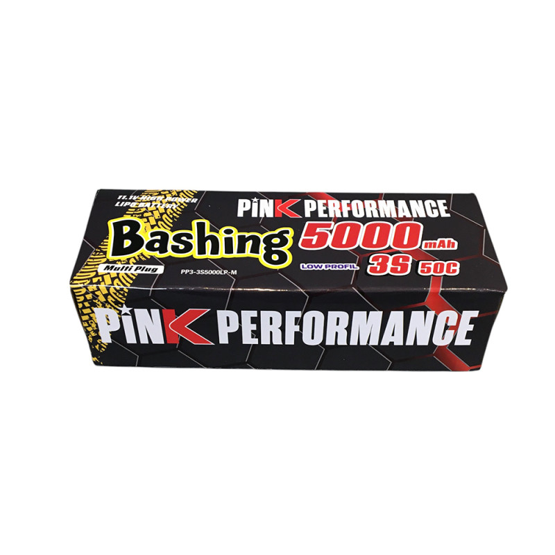 Batterie LiPo 3s 11.1V 5000mAh 50C multi-connecteurs BASHING - PINK PERFORMANCE PP3-3S5000LP-M