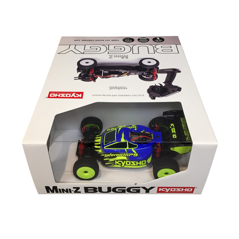 Mini-Z buggy Inferno MP9 TKI3, RTR, 4WD, Bleu/Jaune - KYOSHO 32093BLY