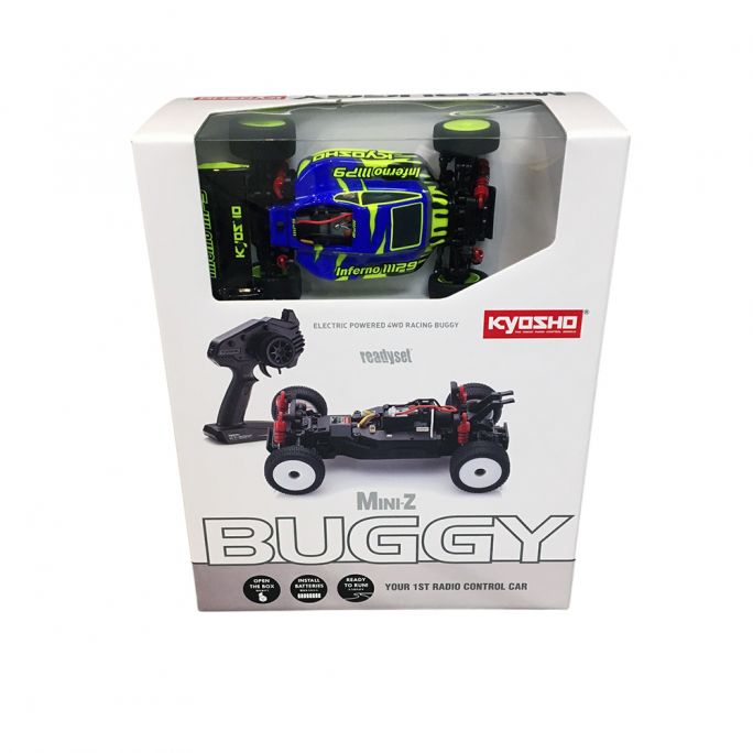Mini-Z buggy Inferno MP9 TKI3, RTR, 4WD, Bleu/Jaune - KYOSHO 32093BLY