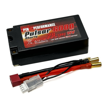 Batterie Pulsar Shorty LiPo 2s 7.6V 6000mAh 130C (5mm) - PINK PERFORMANCE PP4-2S6000HV-5S