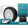 4 Roues montées collées ULTRA SOFT (pneu TZO 400 / jante blanche) - TZO TZ400US-W