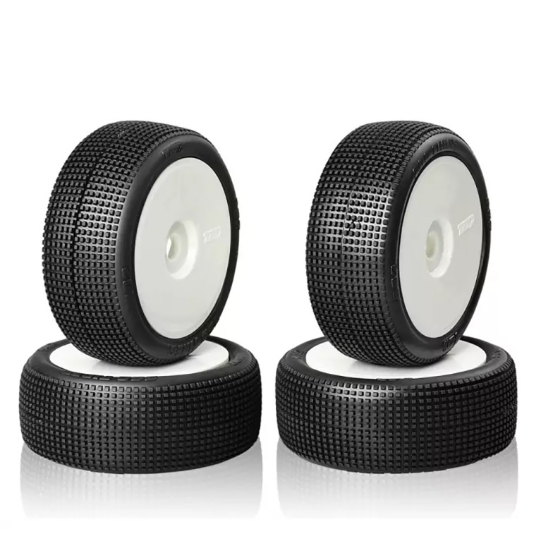 4 Roues montées collées MEDIUM (pneu TZO 201/ jante blanche) - TZO TZ201M-W