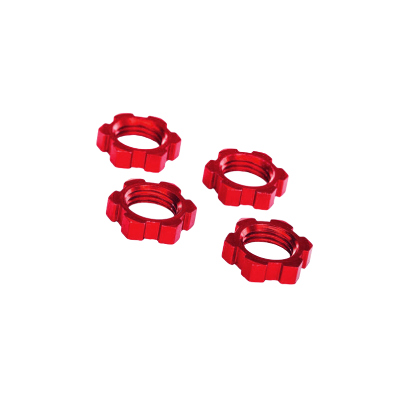 Écrous de Roues 17 mm anodisés Rouge (x4) - TRAXXAS 7758R