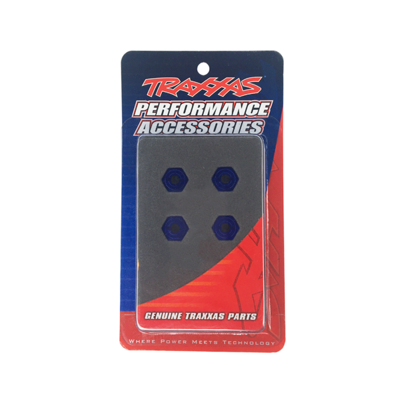 Hexagones de roues (x 4) Bleu - TRAXXAS 7154X