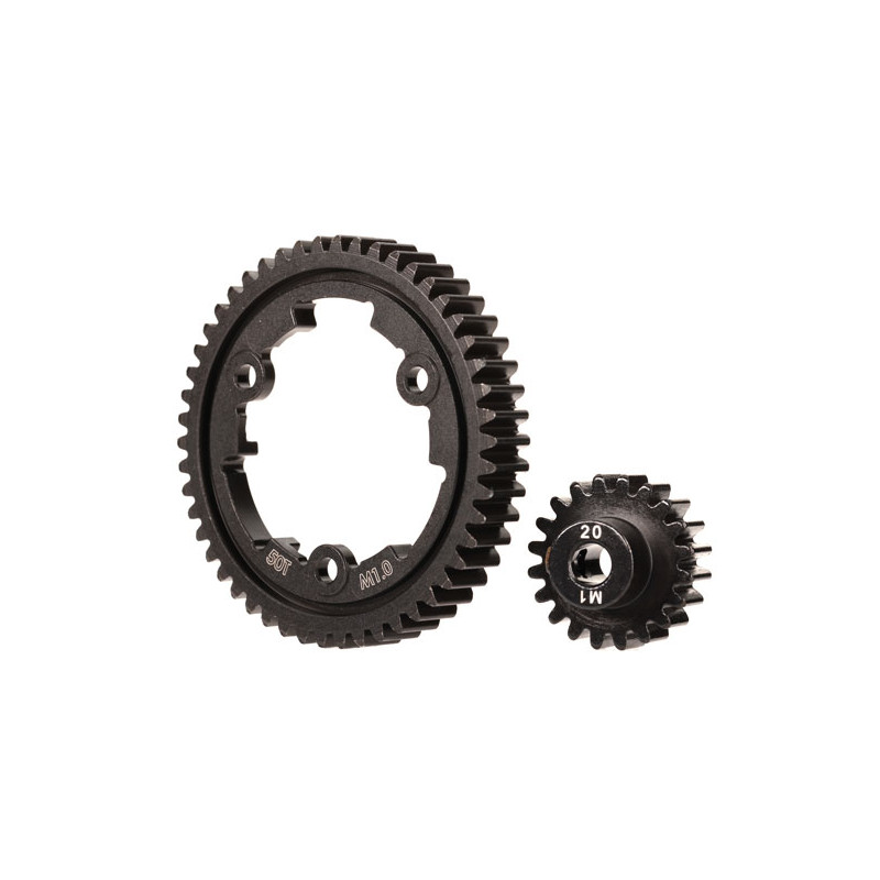 Couronne de transmission large 50 dents + pignon 20 dents - TRAXXAS 6450