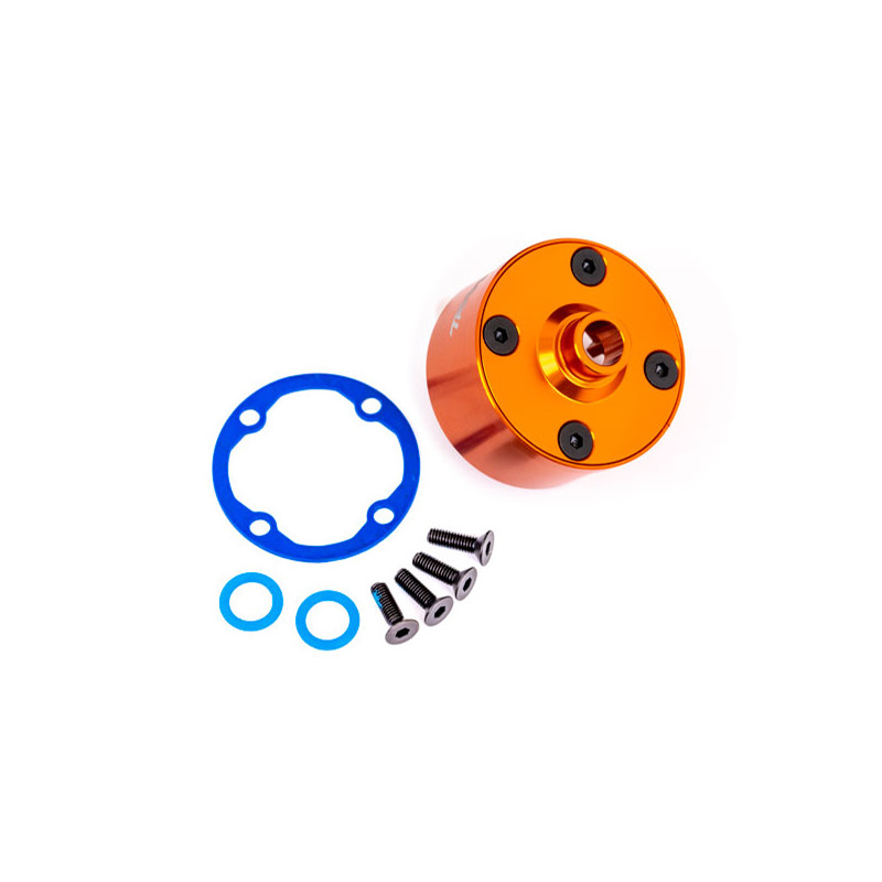 Corps de différentiel aluminium orange - TRAXXAS 9581T