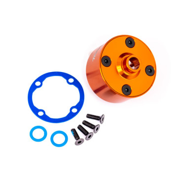 Corps de différentiel aluminium orange - TRAXXAS 9581T