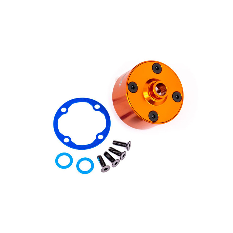 Corps de différentiel aluminium orange - TRAXXAS 9581T
