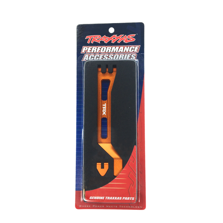 Support de batterie aluminium orange - TRAXXAS 10726-ORNG