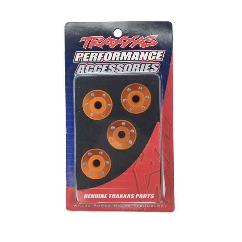 Rondelles de roues aluminium orange - TRAXXAS 10257-ORNG