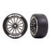 Roues arrières montées collées chromées noires - TRAXXAS 9375R