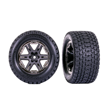 Roues montées collées chromées noires - TRAXXAS 6764-BLKCR