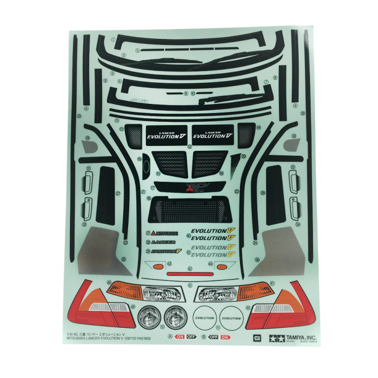 Stickers Mitsubishi Lancer Evo V - TAMIYA 9490074