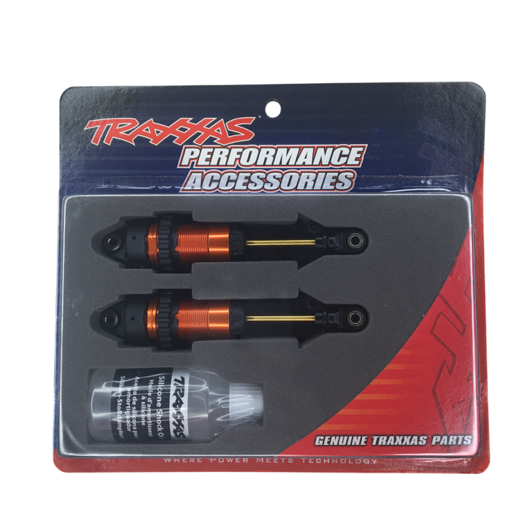 Amortisseurs GTR long aluminium Orange - TRAXXAS 7461-ORNG