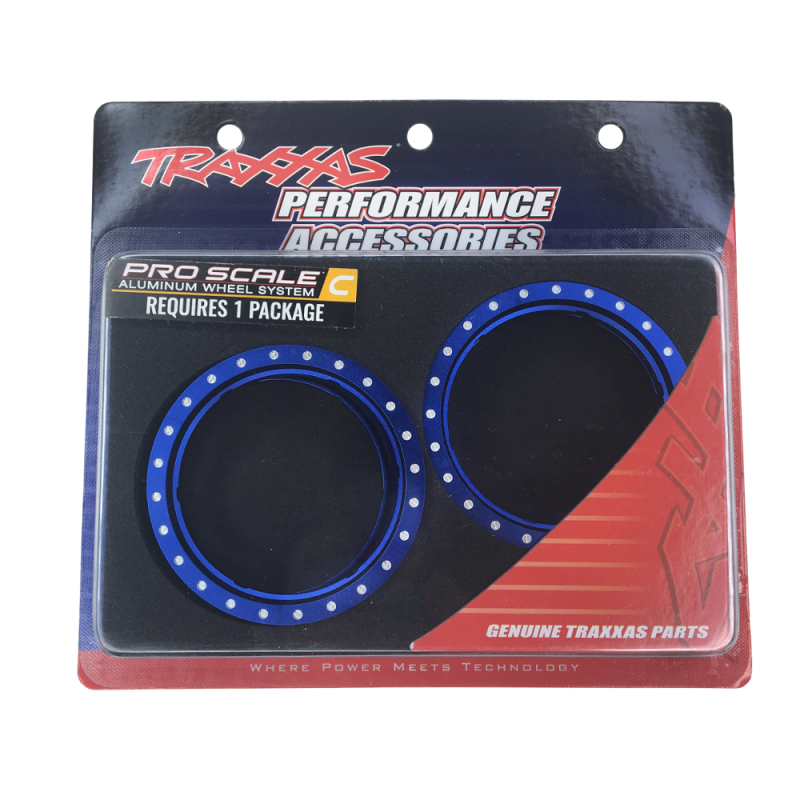 Anneaux Beadlock en aluminium Bleu (x4) - TRAXXAS 10276-BLUE