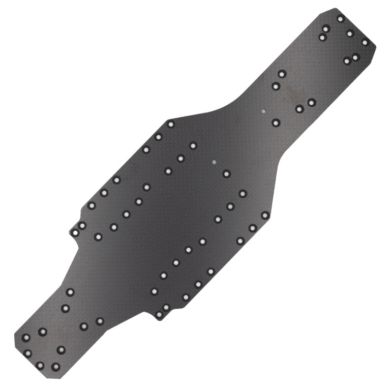Plaque châssis en carbone OVER D10 - HOBBYTECH OVD-001