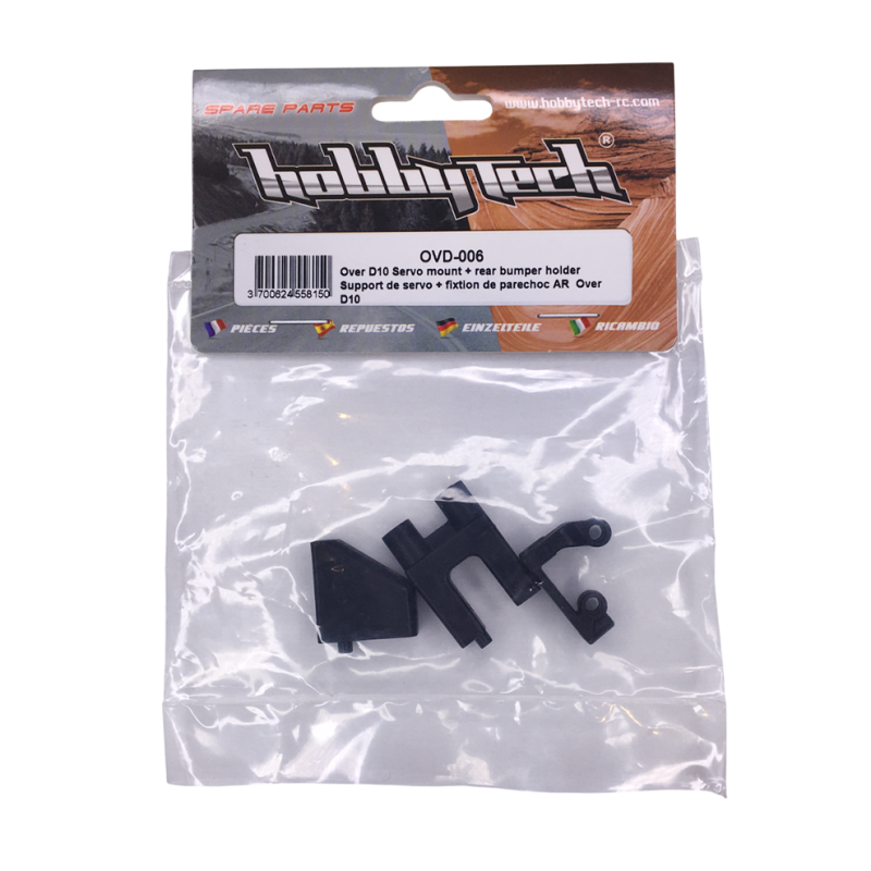 Support servo + fixation pare-chocs ARR OVER-D10 - HOBBYTECH OVD-006