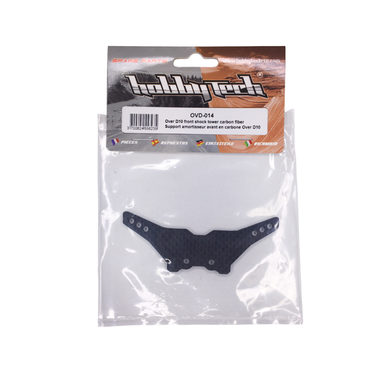 Support amortisseur avant carbone OVER-D10 - HOBBYTECH OVD-014