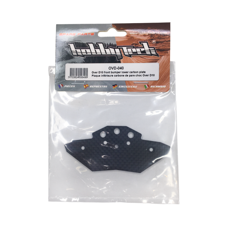 Plaque inférieure de pare-chocs carbone OVER-D10 - HOBBYTECH OVD-040