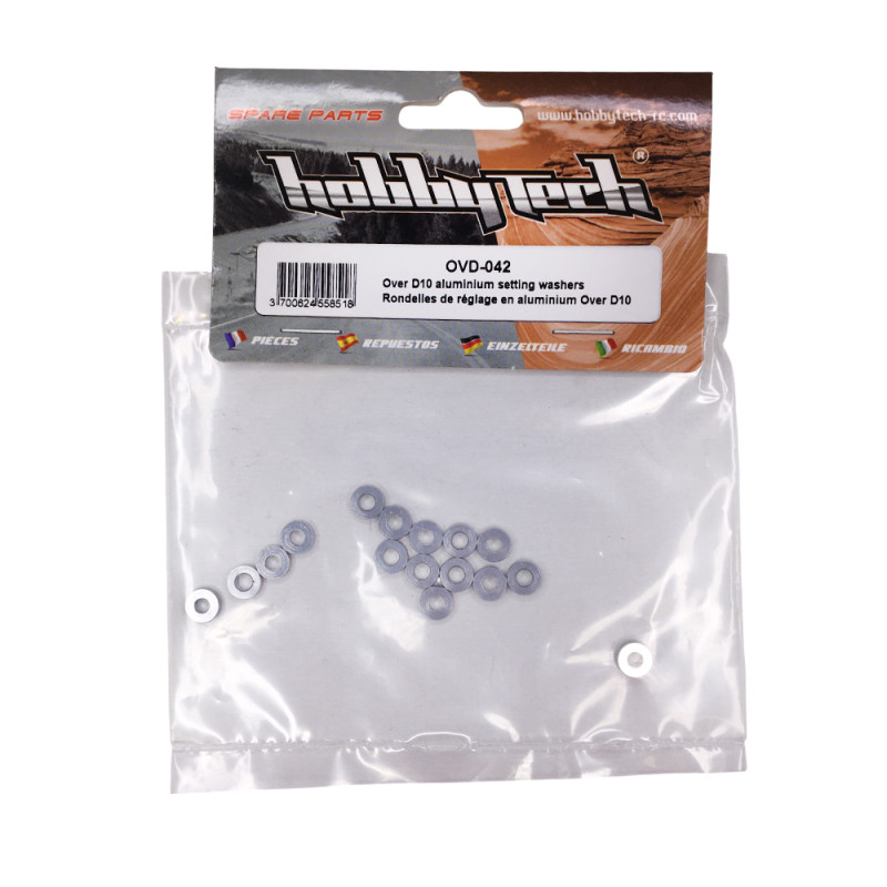 Rondelle de réglage aluminium OVER-D10 (x16) - HOBBYTECH OVD-042