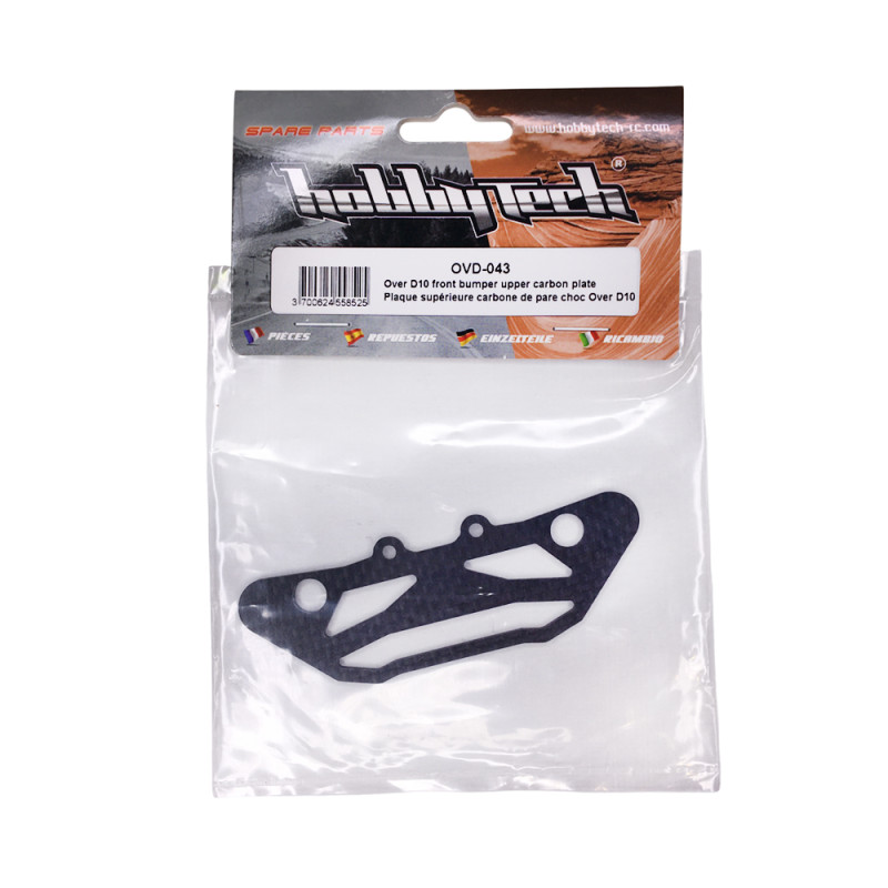 Plaque supérieure de pare-chocs carbone OVER-D10 - HOBBYTECH OVD-043