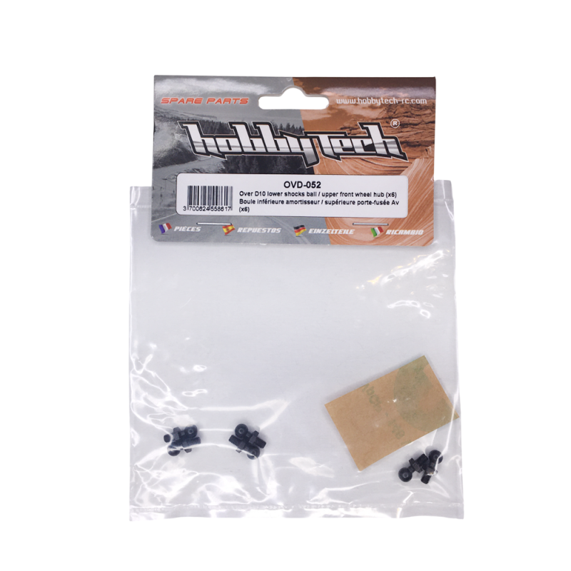 6 Rotules d'amortisseur/porte fusée OVER-D10 - HOBBYTECH OVD-052
