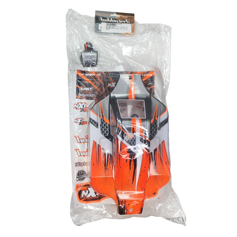 Carrosserie NXT EVO 4S Orange Fluo + Stickers - HOBBYTECH NA-293-NC