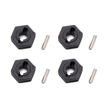 4 Hexagones de roue + goupilles X-MID - HOBBYTECH MID-021