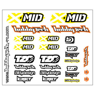 Planche de stickers X-MID - HOBBYTECH STICK-XMID-OR