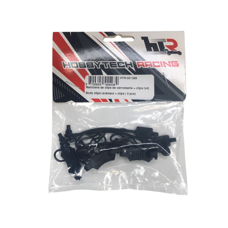 Maintiens de clips de carrosserie + clips - HOBBYTECH HTR-501399