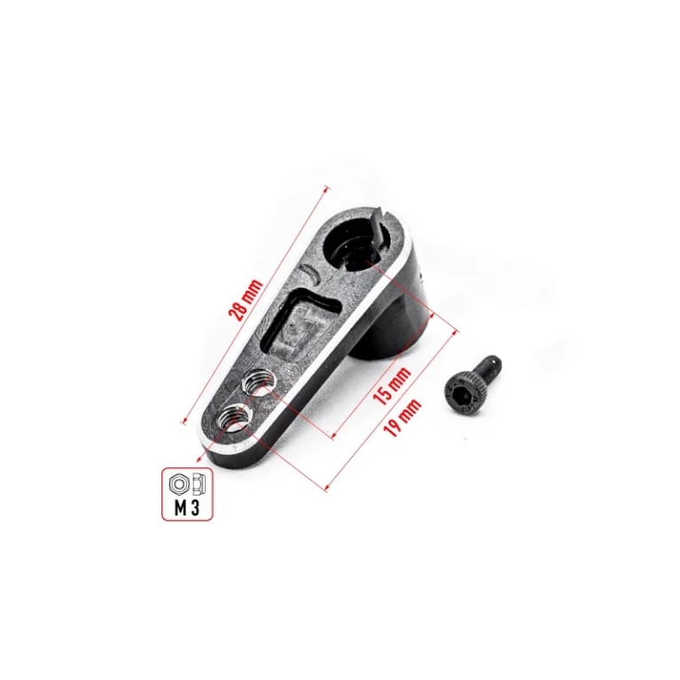Palonnier de direction 25T en aluminium Noir  - HOBBYTECH HTR-1930026-BK