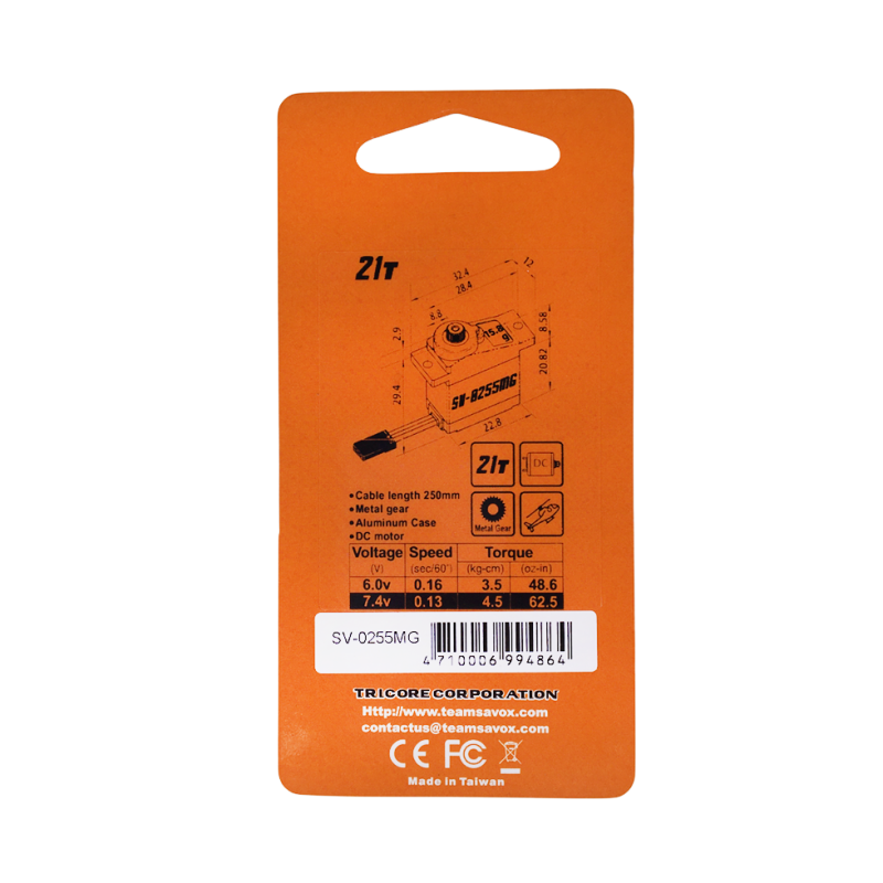 Micro Servo Digital SV 4.5Kg - SAVÖX SV-0255MG