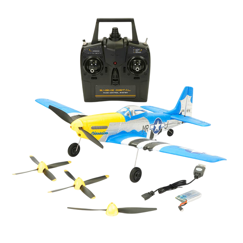 Avion Mustang P-51D V2 Bleu - VOLANTEX V761-5V2B