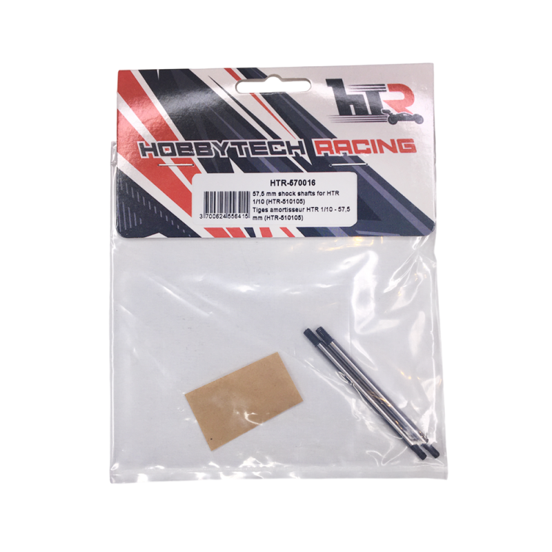 2 Tiges d'amortisseur 57.5 mm 1/10 - HOBBYTECH HTR-570016