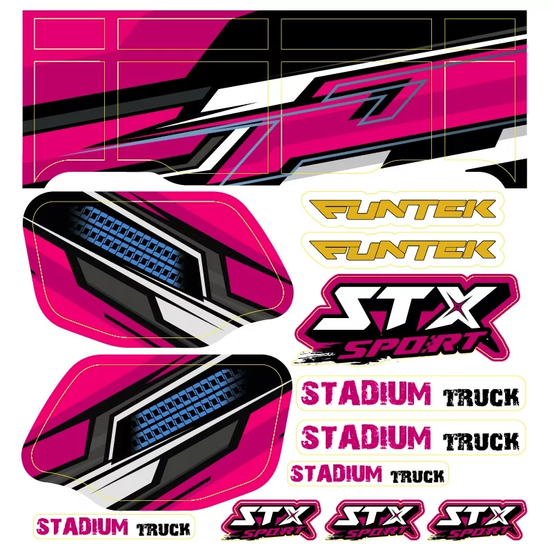 Planche de Stickers STX Sport Rose - FUNTEK FTK-21067