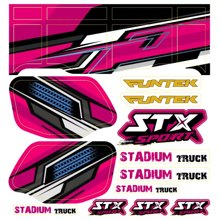 Planche de Stickers STX Sport Rose - FUNTEK FTK-21067