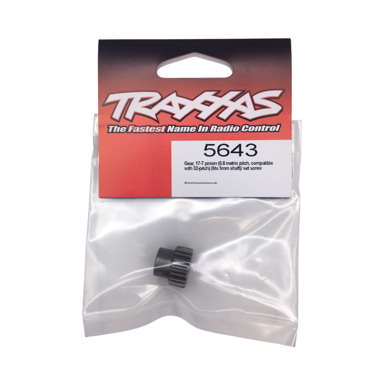Pignon Moteur 17 dents, 0.8, Ø5 mm, dp32  - TRAXXAS 5643