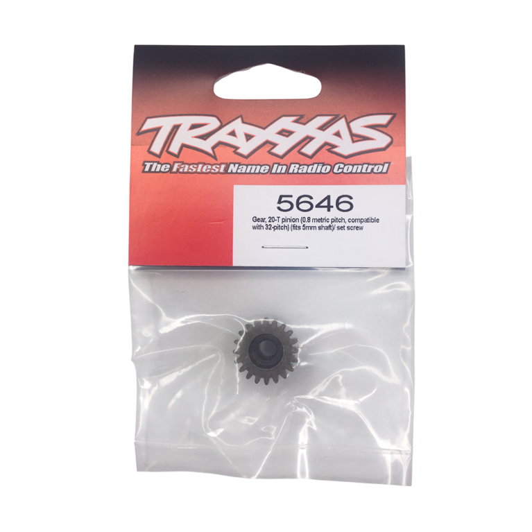 Pignon Moteur 20 dents, 0.8, Ø5 mm, dp32  - TRAXXAS 5646