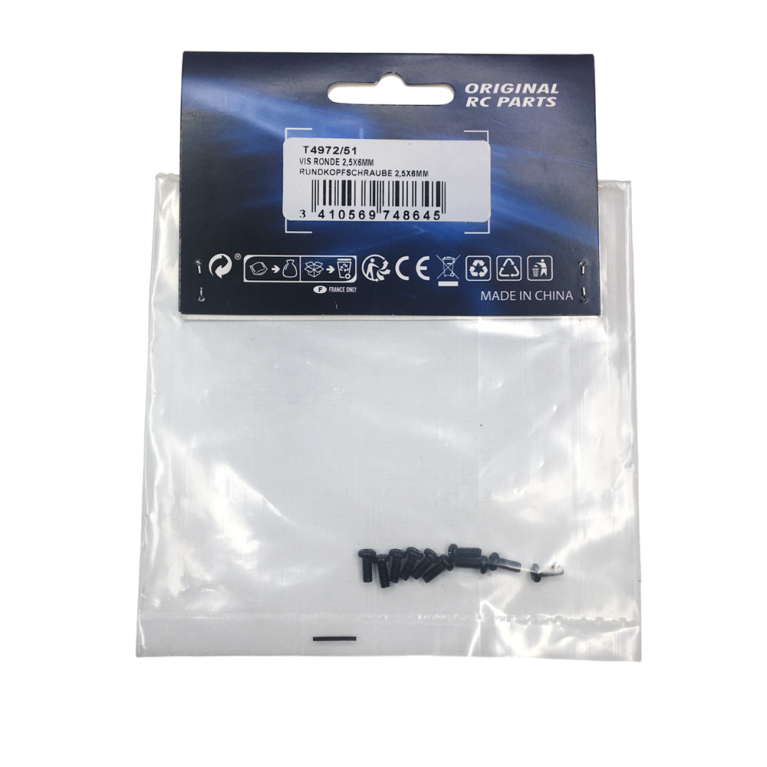 10 Vis tête ronde 2.5x6 mm cruciforme - T2M T4972/51